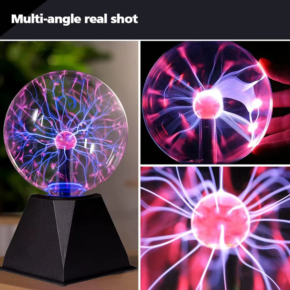3/4/5/6/8In Magic Plasma Ball Lamp LED Night Light Touch Atmosphere Lights Christmas Party Bedroom Decor Kids Birthday Gift Toy